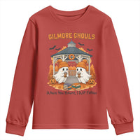 Cute Gilmore Ghouls Halloween Ghost Youth Sweatshirt Cozy Fall Aesthetic with Pumpkin Spice and Books - Wonder Print Shop
