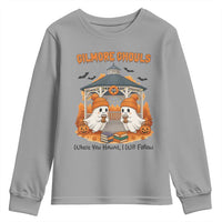 Cute Gilmore Ghouls Halloween Ghost Youth Sweatshirt Cozy Fall Aesthetic with Pumpkin Spice and Books - Wonder Print Shop