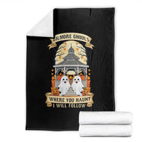 Gilmore Ghouls Halloween Ghost Throw Blanket Cute Couple Spooky Boo with Fall Gazebo - Wonder Print Shop