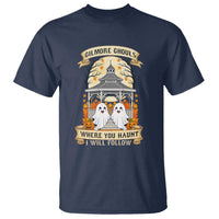 Gilmore Ghouls Halloween Ghost T Shirt Cute Couple Spooky Boo with Fall Gazebo - Wonder Print Shop