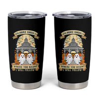 Gilmore Ghouls Halloween Ghost Tumbler Cup Cute Couple Spooky Boo with Fall Gazebo - Wonder Print Shop