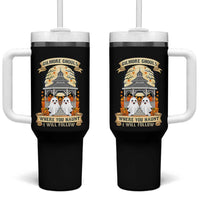 Gilmore Ghouls Halloween Ghost Tumbler With Handle Cute Couple Spooky Boo with Fall Gazebo - Wonder Print Shop
