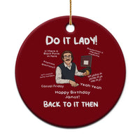 Do It Lady and Back To It Then Ceramic Ornament Funny Office Joke Vintage Mustache Guy Meme - Wonder Print Shop