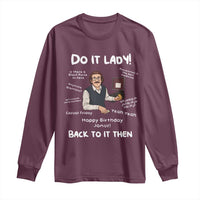 Do It Lady and Back to It Then Long Sleeve Shirt Funny Office Joke Vintage Mustache Guy Meme - Wonder Print Shop