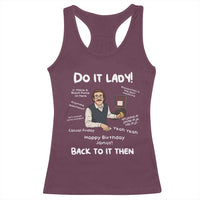 Do It Lady and Back to It Then Racerback Tank Top Funny Office Joke Vintage Mustache Guy Meme - Wonder Print Shop