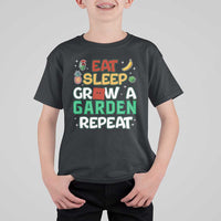 Eat Sleep Grow a Garden Repeat T Shirt For Kid Funny Gamer-Inspired Gardening Gift for Plant Lovers - Wonder Print Shop