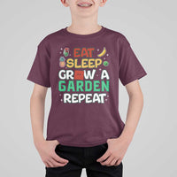 Eat Sleep Grow a Garden Repeat T Shirt For Kid Funny Gamer-Inspired Gardening Gift for Plant Lovers - Wonder Print Shop