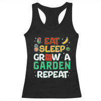 Eat Sleep Grow a Garden Repeat Racerback Tank Top Funny Gamer-Inspired Gardening Gift for Plant Lovers - Wonder Print Shop
