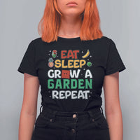 Eat Sleep Grow a Garden Repeat T Shirt For Women Funny Gamer-Inspired Gardening Gift for Plant Lovers - Wonder Print Shop