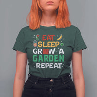 Eat Sleep Grow a Garden Repeat T Shirt For Women Funny Gamer-Inspired Gardening Gift for Plant Lovers - Wonder Print Shop
