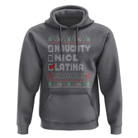 Latin American Christmas Hoodie Naughty Nice Latina Funny Xmas List Hispanic Ugly Sweater