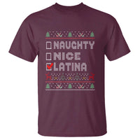 Latin American Christmas T Shirt Naughty Nice Latina Funny Xmas List Hispanic Ugly Sweater - Wonder Print Shop