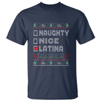 Latin American Christmas T Shirt Naughty Nice Latina Funny Xmas List Hispanic Ugly Sweater - Wonder Print Shop