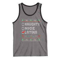 Latin American Christmas Tank Top Naughty Nice Latina Funny Xmas List Hispanic Ugly Sweater