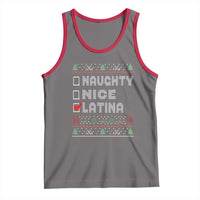 Latin American Christmas Tank Top Naughty Nice Latina Funny Xmas List Hispanic Ugly Sweater