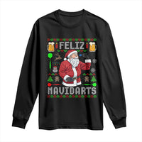 Christmas Dart Lover Long Sleeve Shirt Feliz Navidarts Santa Navidad Ugly Sweater