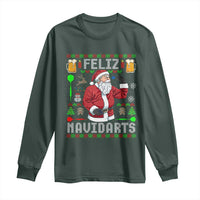 Christmas Dart Lover Long Sleeve Shirt Feliz Navidarts Santa Navidad Ugly Sweater