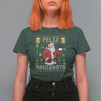 Christmas Dart Lover T Shirt For Women Feliz Navidarts Santa Navidad Ugly Sweater - Wonder Print Shop
