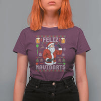 Christmas Dart Lover T Shirt For Women Feliz Navidarts Santa Navidad Ugly Sweater - Wonder Print Shop