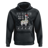 Funny Llama Christmas Hoodie Fleece Navidad Feliz Merry Xmas Ugly Sweater