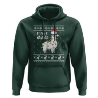 Funny Llama Christmas Hoodie Fleece Navidad Feliz Merry Xmas Ugly Sweater