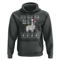Funny Llama Christmas Hoodie Fleece Navidad Feliz Merry Xmas Ugly Sweater