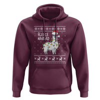 Funny Llama Christmas Hoodie Fleece Navidad Feliz Merry Xmas Ugly Sweater