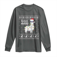 Funny Llama Christmas Long Sleeve Shirt Fleece Navidad Feliz Merry Xmas Ugly Sweater