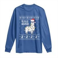 Funny Llama Christmas Long Sleeve Shirt Fleece Navidad Feliz Merry Xmas Ugly Sweater