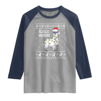 Funny Llama Christmas Raglan Shirt Fleece Navidad Feliz Merry Xmas Ugly Sweater