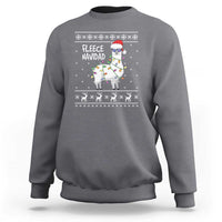 Funny Llama Christmas Sweatshirt Fleece Navidad Feliz Merry Xmas Ugly Sweater - Wonder Print Shop