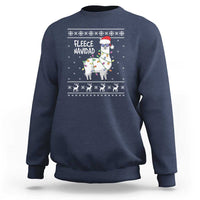 Funny Llama Christmas Sweatshirt Fleece Navidad Feliz Merry Xmas Ugly Sweater - Wonder Print Shop