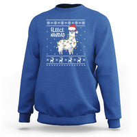 Funny Llama Christmas Sweatshirt Fleece Navidad Feliz Merry Xmas Ugly Sweater - Wonder Print Shop