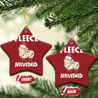 Funny Xmas Sheep Christmas Ornament Fleece Navidad Feliz Spanish Merry Xmas - Wonder Print Shop