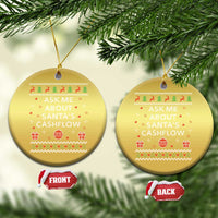 Funny Xmas Accountant Christmas Ornament Ask Me About Santas Cash Flow Ugly Sweater - Wonder Print Shop