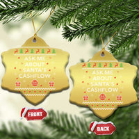 Funny Xmas Accountant Christmas Ornament Ask Me About Santas Cash Flow Ugly Sweater - Wonder Print Shop
