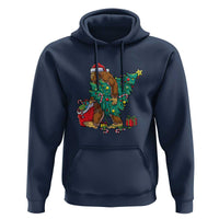 Bigfoot Christmas Tree Hoodie Xmas Lights Sasquatch Lovers