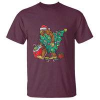 Bigfoot Christmas Tree T Shirt Xmas Lights Sasquatch Lovers - Wonder Print Shop