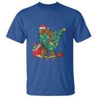 Bigfoot Christmas Tree T Shirt Xmas Lights Sasquatch Lovers - Wonder Print Shop