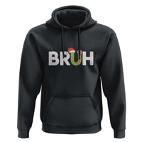 Funny Christmas Bruh Hoodie Candy Cane Santa Hat Festive Xmas Matching