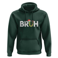 Funny Christmas Bruh Hoodie Candy Cane Santa Hat Festive Xmas Matching