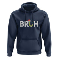 Funny Christmas Bruh Hoodie Candy Cane Santa Hat Festive Xmas Matching