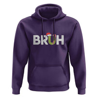 Funny Christmas Bruh Hoodie Candy Cane Santa Hat Festive Xmas Matching