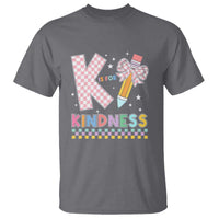 K Is For Kindness T Shirt Cute Pencil Bow Teacher Be Kind - Wonder Print Shop