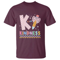 K Is For Kindness T Shirt Cute Pencil Bow Teacher Be Kind - Wonder Print Shop