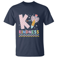 K Is For Kindness T Shirt Cute Pencil Bow Teacher Be Kind - Wonder Print Shop
