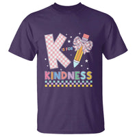 K Is For Kindness T Shirt Cute Pencil Bow Teacher Be Kind - Wonder Print Shop