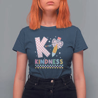 K Is For Kindness T Shirt For Women Cute Pencil Bow Teacher Be Kind - Wonder Print Shop