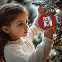 Funny Xmas Reindeer Selfie Christmas Ornament With Santa Xmas Gag Gift - Wonder Print Shop
