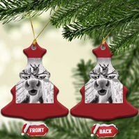 Funny Xmas Reindeer Selfie Christmas Ornament With Santa Xmas Gag Gift - Wonder Print Shop